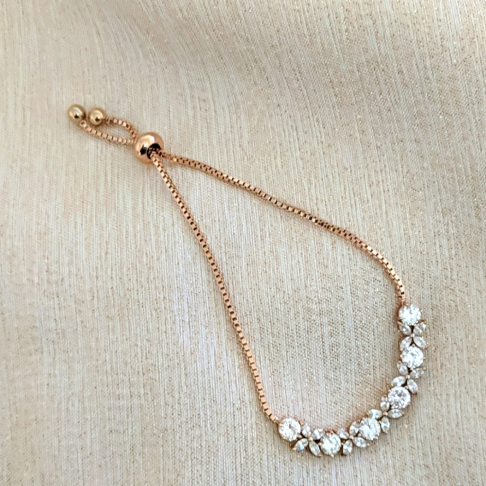 Rose gold and CZ bracelet